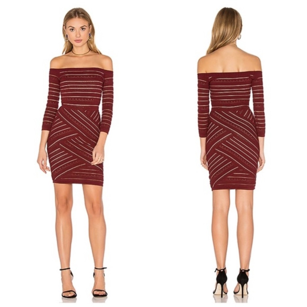 Bailey 44 Burgundy Off-Shoulder Dress